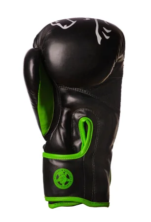 Боксерські рукавиці PowerPlay 3018 Jaguar чорно зелені 10 унцій
