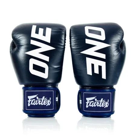 Боксерські рукавиці Fairtex BGV1-ONE (натуральна шкіра) Blue 10 унцій (бинти в комплекті)