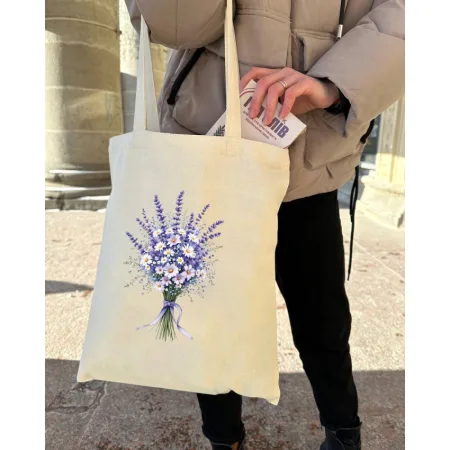 Екошопер BookOpt BK 4105 Лавандовий букет бежевий