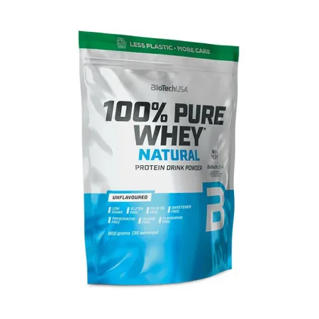 Протеин BioTech 100% Pure Whey Natural 900 г без вкусовых добавок