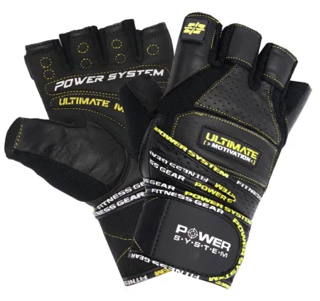Рукавички для фітнесу Power System PS-2810 Ultimate Motivation Black/Yellow Line - XL