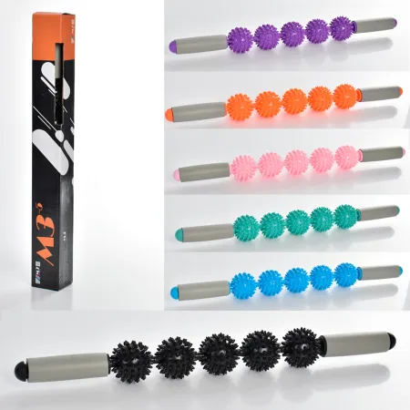 Масажер палиця роликовий 5 масажерів massager синій