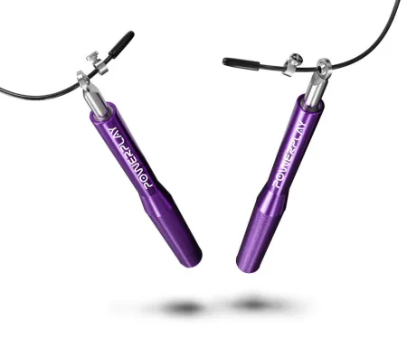 Скакалка скоростная на подшипниках алюминиевая PowerPlay 4207 Elite Jump Rope фиолетовая (3m.)