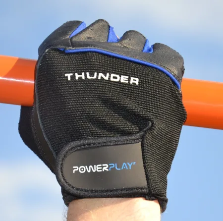Рукавички для фітнесу PowerPlay 9058 Thunder чорно сині - M
