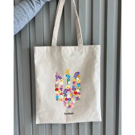 Екошопер BookOpt BK4033 квітковий тризуб бежевий