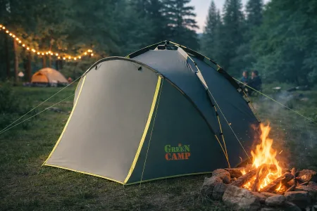 4-Person Tent GreenCamp with Automatic Frame