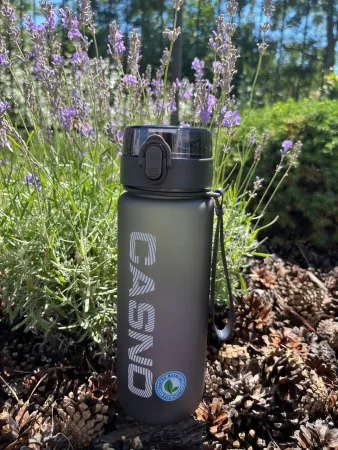 Пляшка для води CASNO - 850 мл KXN-1183 сіра + металевий вінчик