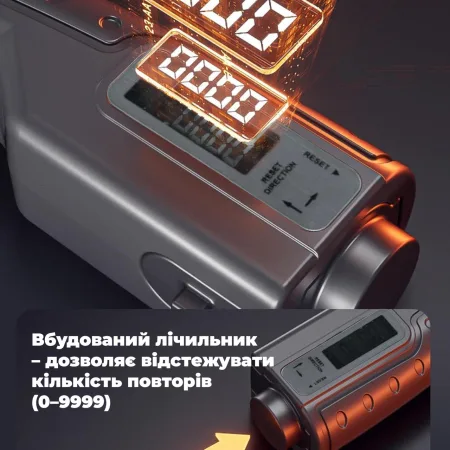 Еспандер кистьовий з лічильником PowerPlay PP-4403 з регульованим навантаженням 10-100 кг. чорний