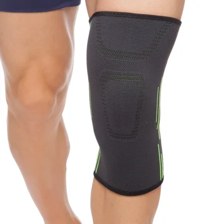 Наколінник бандаж еластичний 1 шт чорно-салатовий XL