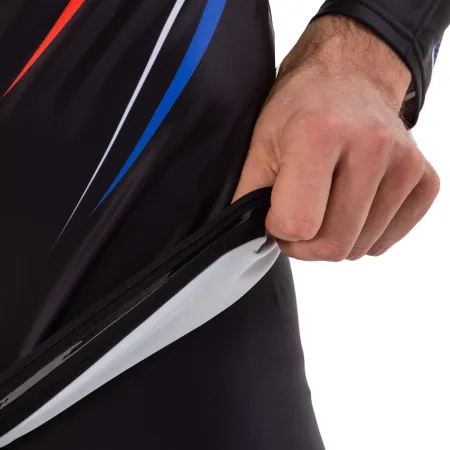 Компрессионный костюм мужской рашгард лонгслив и штаны Domino чёрный-белый-красный-синий TC210-KC210-6 - XXL