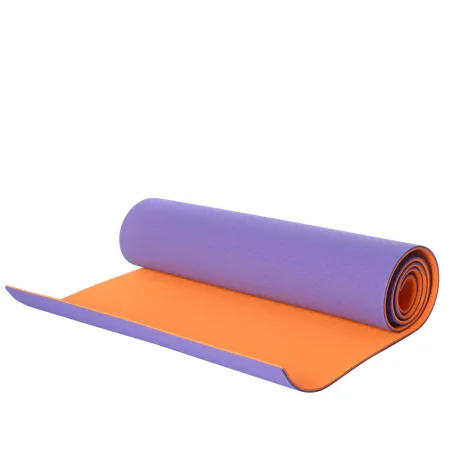 Килимок для фітнесу та йоги TPE+TC TPE-6VO 183 см 61 см 6 мм фіолетово-помаранчевий