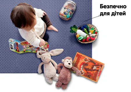 Татамі мат EasyFit SwallowTail 4 шт (60х60х1 см) пазл хвіст ластівки синій