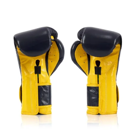 Боксерські рукавиці Fairtex BGV9 Mexican Blue/Yellow 16 унцій (бинти в комплекті)