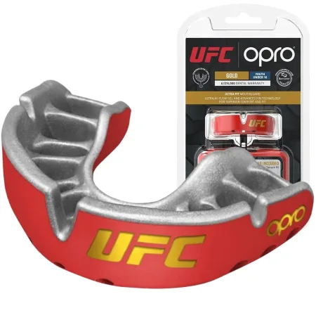 Капа OPRO Gold UFC дитяча (вік до 10р.) Red/Silver (art.102517002)