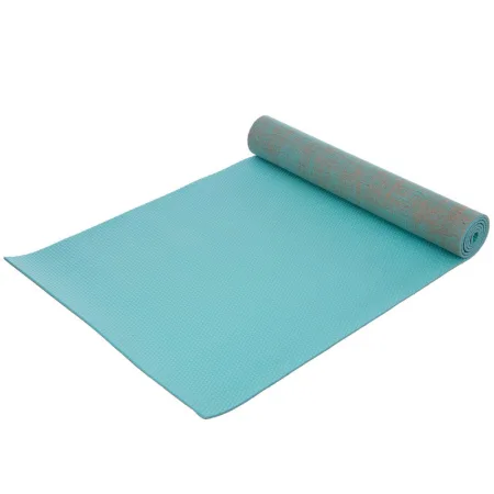 Килимок для йоги джутовий (Yoga mat)LB 183 см 68 см 4 мм блакитний