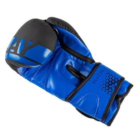 Боксерські рукавиці PowerPlay 3086 Matt Challenger Чорно-Сині 12 унцій