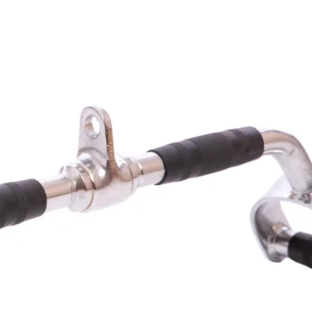 Curved pull-down handle with wide parallel grip for cable machine