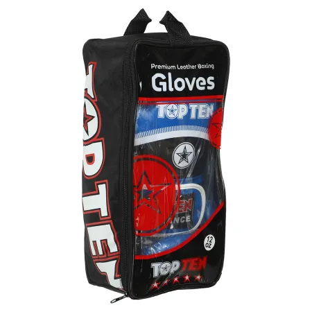 Рукавички боксерські шкіряні TT PERFORMANCE 10-14 унцій чорно-синій 10