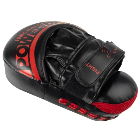 Лапи боксерські PowerPlay 3041 чорно червоні PU [пара]