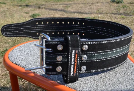 Пояс для пауерліфтингу Power System PS-3800 PowerLifting шкіряний Black/Grey Line - XXL