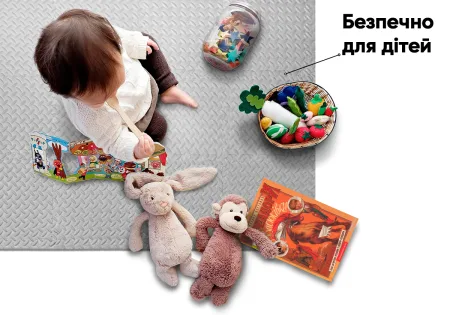 Татамі мат EasyFit 8 шт (30х30х1 см) хвіст ластівки сірий