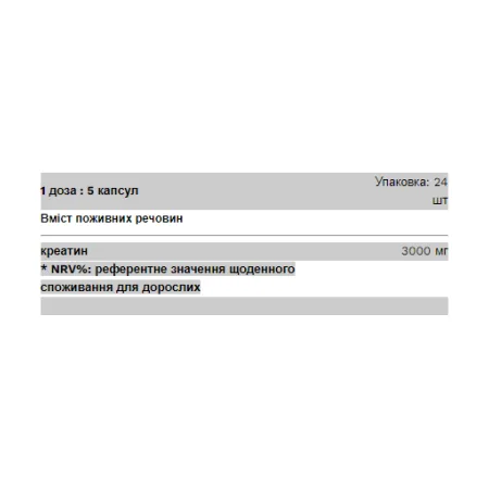 Creatine Monohydrate - 120 капсул