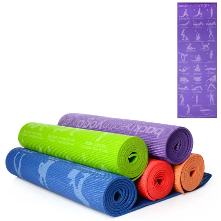 Килимок для фітнесу та йоги PVC GPVC-6D 173 см 61 см 6 мм Чорний