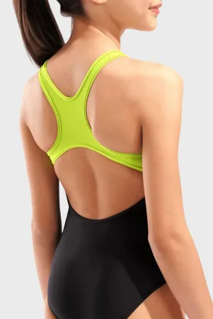 Купальник для плавання злитий Arena DIM LIGHT SWIMSUIT SWIM PRO BA дет (оригінал) 128 см - чорний-жовтий-рожевий