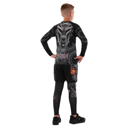 Костюм компресійний дитячий рашгард лонгслів штани та шорти VNM UFC FIGHT WEEK 2XS-L, чорний-сірий 9541B-9641B-V5032 XXS