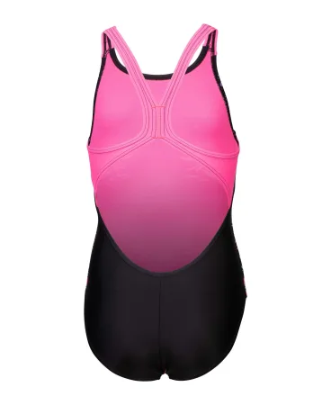 Arena RHYTHM SWIMSUIT V BACK L one-piece swimsuit girls black pink 116 cm