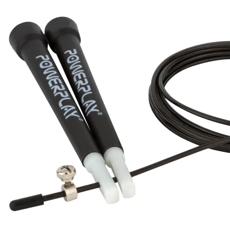 Скакалка швидкісна PowerPlay 4202 Ultra Speed Rope чорна 2,9 m.