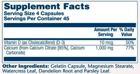 Calcium w/ D3 Citrate 1000 мг - 90 капсул