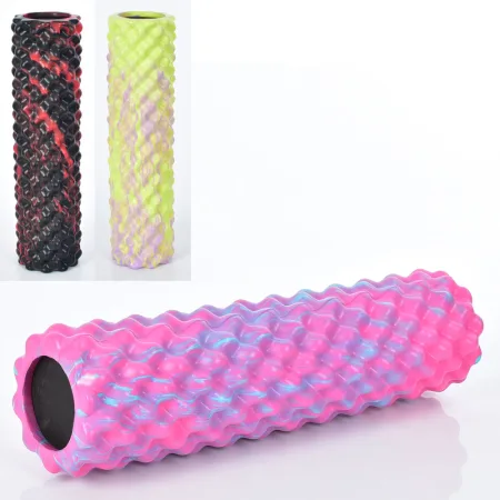 Ролер для занять йогою та пілатесом 45 см*12 см Чорний-червоний