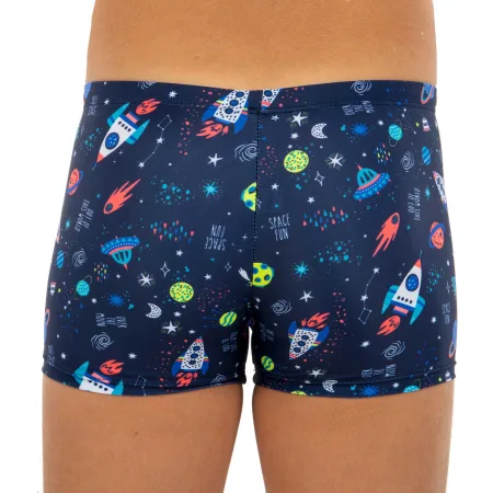 Плавки боксери для хлопчиків для плавання Планети вік 6-8 років темно-синій 8