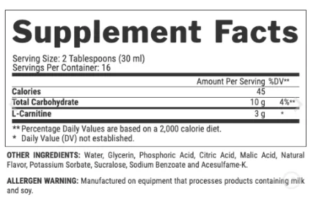 Liquid L-Carnitine 3000 - 480 мл Вишня лайм