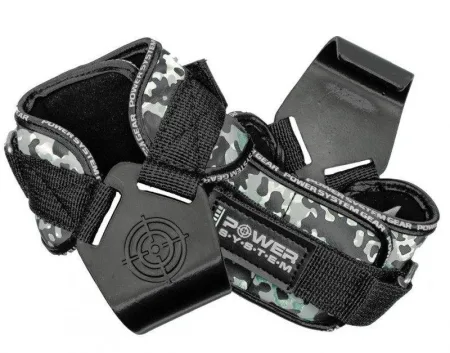 Крюки для тяги на запястье Power System PS-3370 Hooks Camo Black/Grey - XL