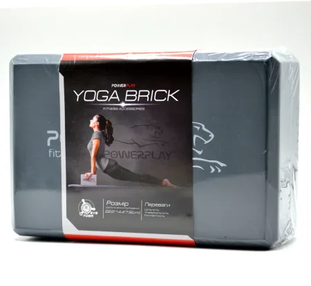 Блок для йоги PowerPlay 4006 Yoga Brick сірий