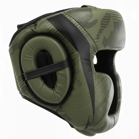 Шолом боксерський з повним захистом чорно-хакі ZHT-3 - L