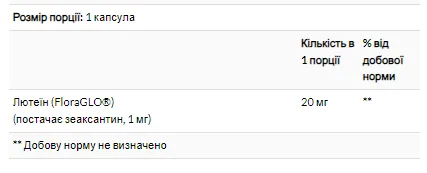 Lutein 20 мг - 60 софтгель