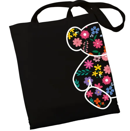 Екошопер BookOpt ВК4058 ведмедик (квіткові мрії) чорний