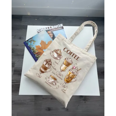 Екошопер BookOpt BK4067 "But first Coffee" бежевий