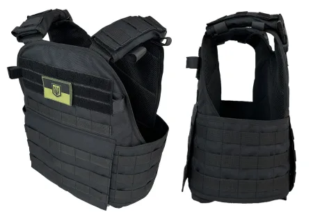 Плитоноска Pantsyr-2 (тактичний військовий жилет, бронежилет MOLLE) чорний
