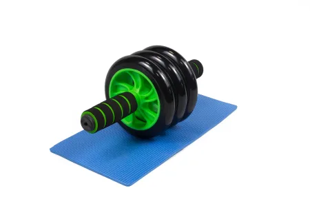 Ролик для пресу EasyFit з килимком зелений (3 колеса)