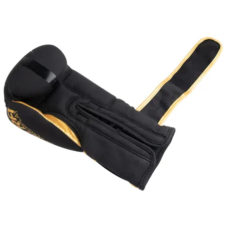 Боксерські рукавиці PowerPlay 3024 Ultra Mat чорно-золоті 14 унцій