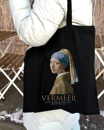 Екошопер BookOpt BK4074 VERMEER "дівчина з перловою сережкою" чорний