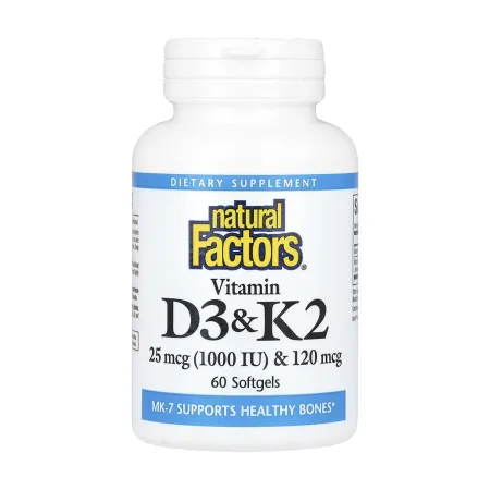 Vitamin D3 & K2 25 мкг (1000 IU) & 120 мкг - 60 софтгель