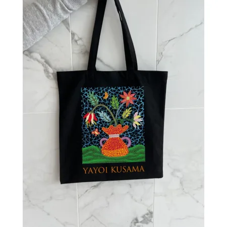 Екошопер BookOpt BK4084 YAYOI KUSAMA квіти, чорний