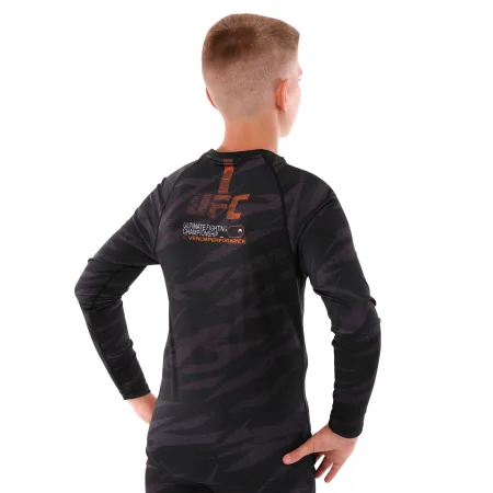 Костюм компресійний дитячий рашгард лонгслів штани та шорти VNM UFC FIGHT WEEK 2XS-L, чорний-сірий 9540B-9640B-V5031 L
