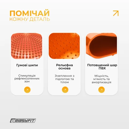 Балансувальна подушка масажна EasyFit Balance Cushion-A помаранчева + насос