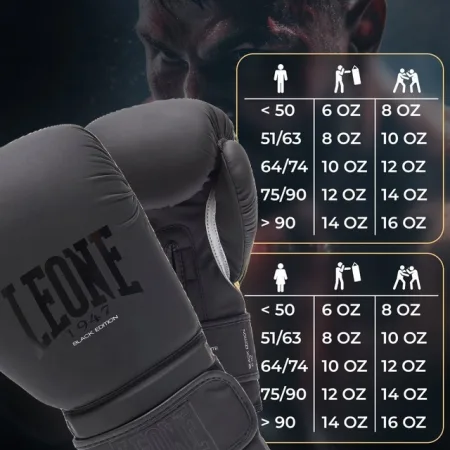 Боксерські рукавиці Leone GN059 Black/White 12 унцій (капу в комплекті)